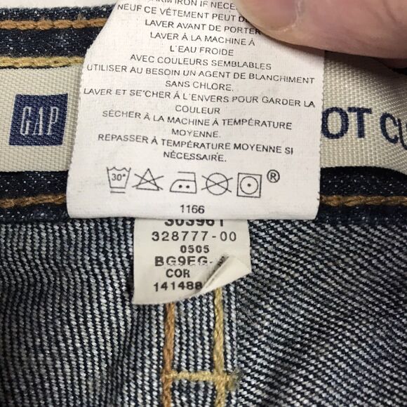 Vintage 90s GAP Low Rise Boot Jeans Women 10 Ankle (34x30) Dark Wash Blue Denim - Picture 12 of 16